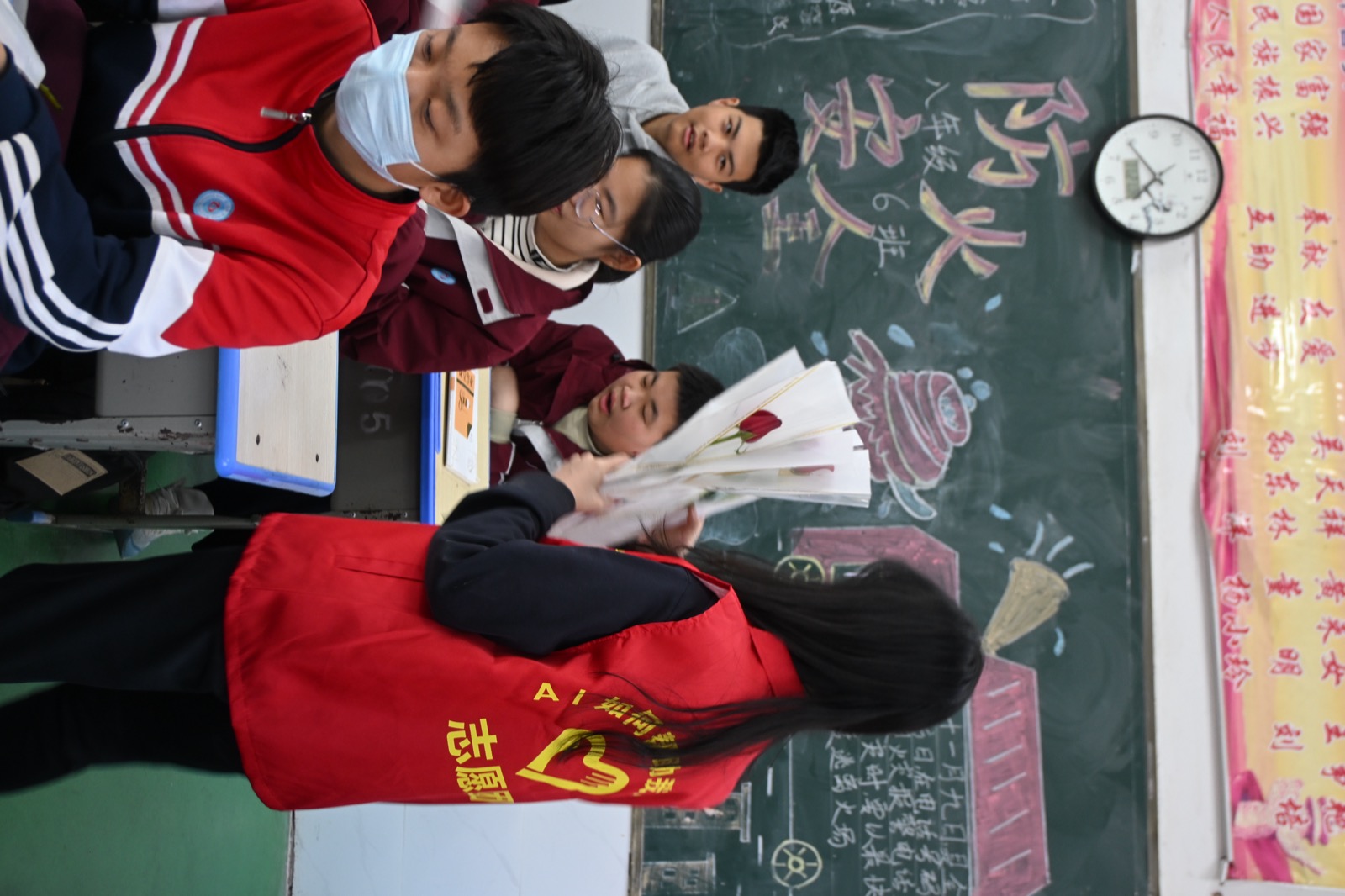 Presenting gifts to students